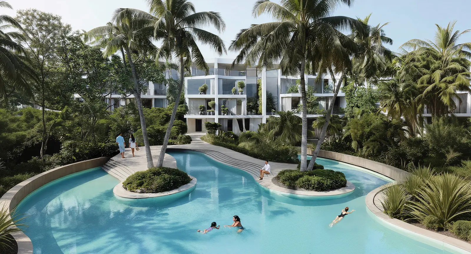 Swimmable lagoon at Lunaya by Zaya