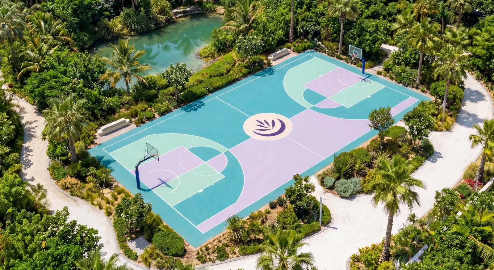 Multi-use sports court at Lunaya