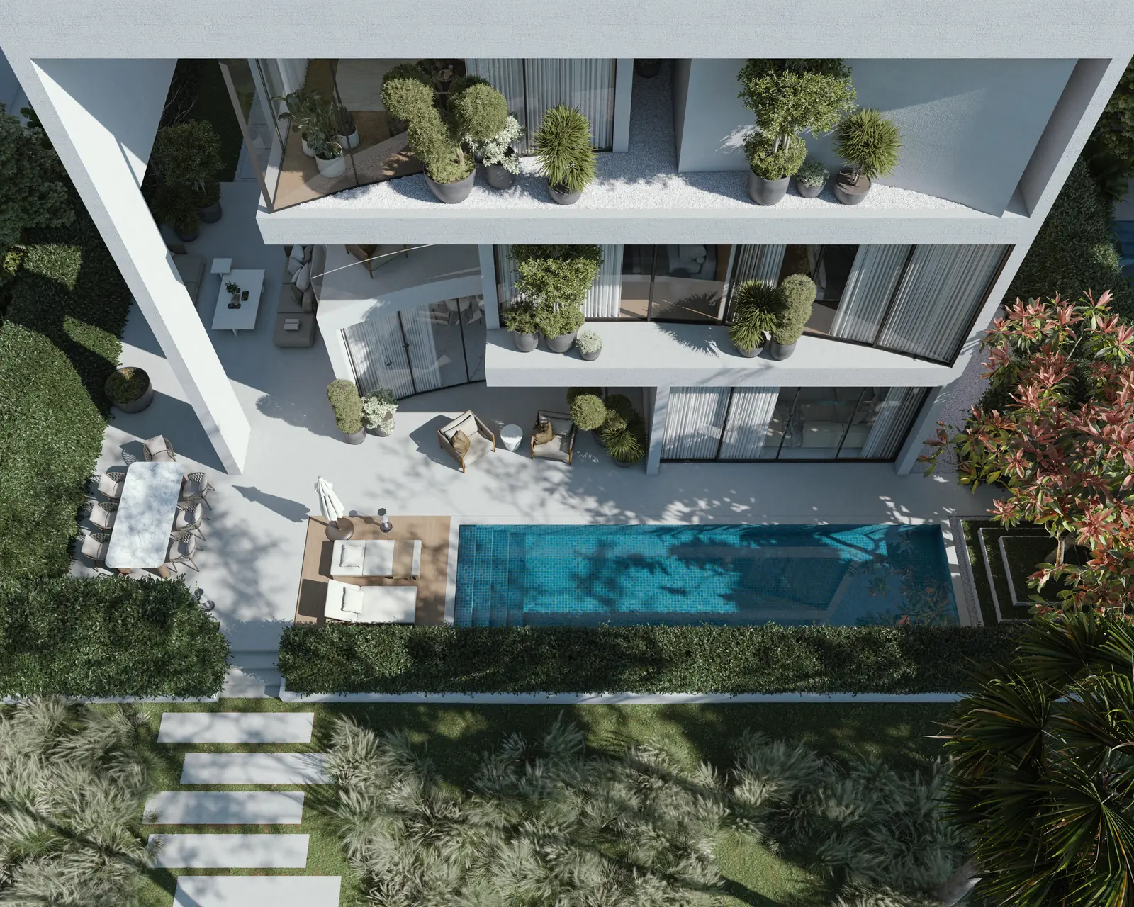The Sol - 5 bedroom stand-alone villa with rooftop pool, top view at Lunaya by Zaya